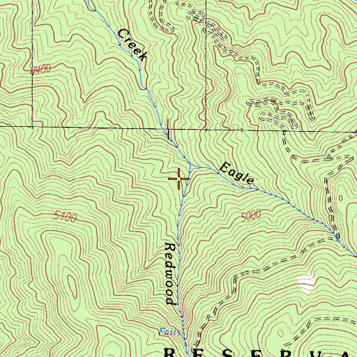 Topographic Map of Redwood Creek, CA