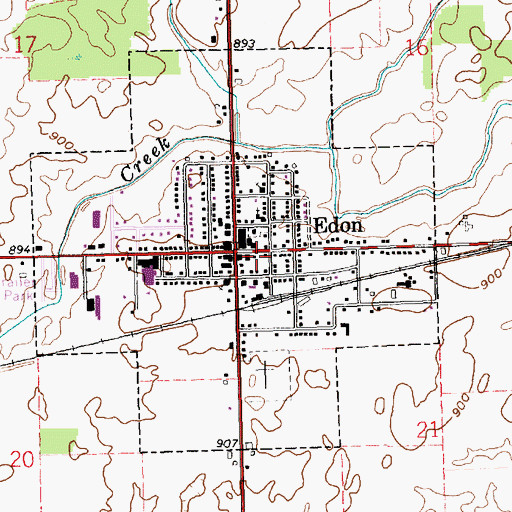 Topographic Map of Edon Village Police Department, OH