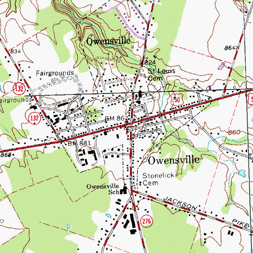 Topographic Map of Owensville Police Department, OH
