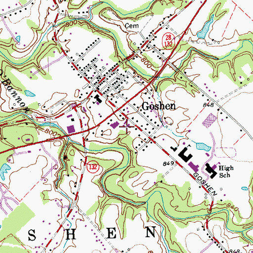 Topographic Map of Goshen Township Police Department, OH