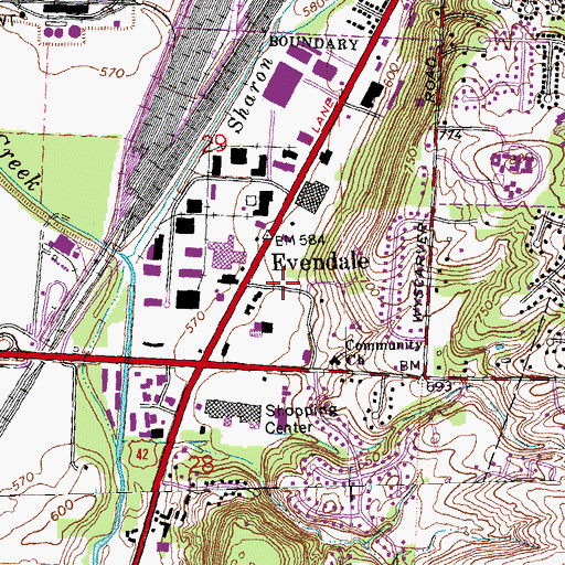 Topographic Map of Evendale Police Department, OH