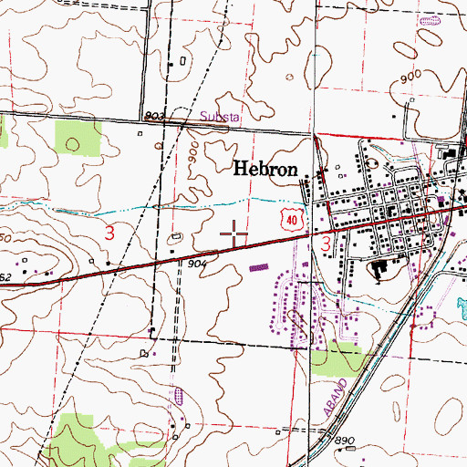 Topographic Map of Hebron Police Department, OH