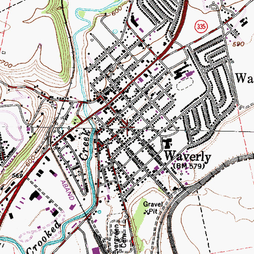 Topographic Map of Waverly Police Department, OH