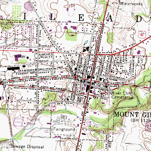 Topographic Map of Mount Gilead Police Department, OH