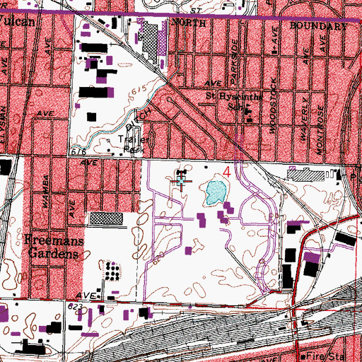 Topographic Map of Toledo Police Department Scott Park District Station, OH