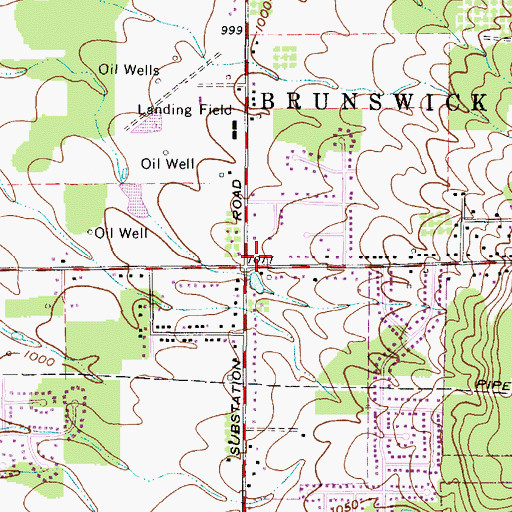 Topographic Map of Brunswick Hills Police Department, OH