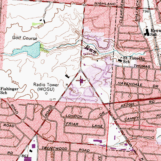 Topographic Map of Upper Arlington Police Department, OH
