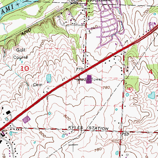 Topographic Map of Ohio State Highway Patrol - Hamilton Patrol Post, OH