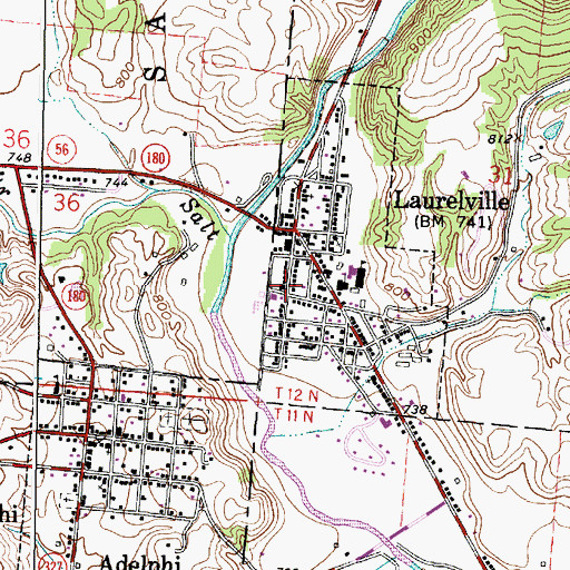 Topographic Map of Laurelville Police Department, OH
