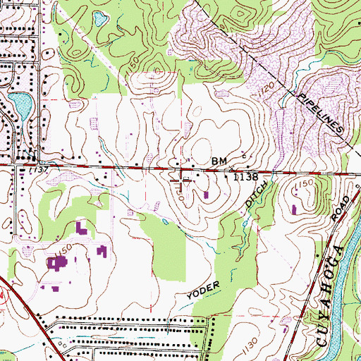 Topographic Map of Streetsboro Police Department, OH