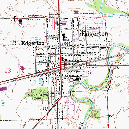 Topographic Map of Edgerton Village Police Department, OH