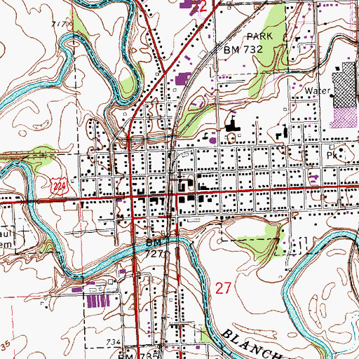 Topographic Map of Ottawa Police Department, OH