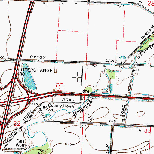 Topographic Map of Wood County Sheriff's Office, OH