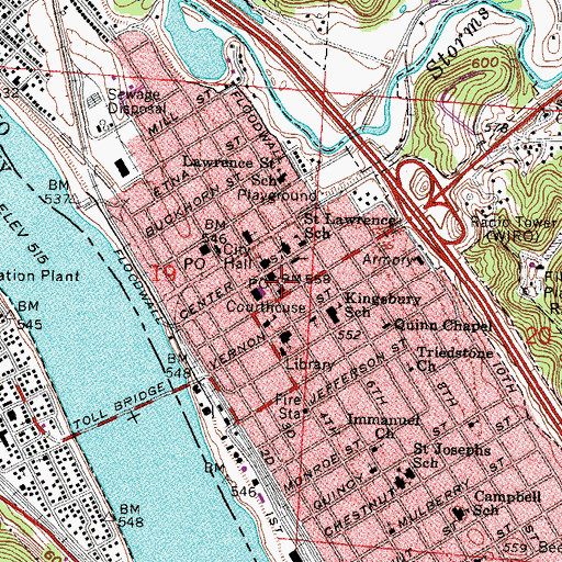 Topographic Map of Lawrence County Sheriff's Office, OH