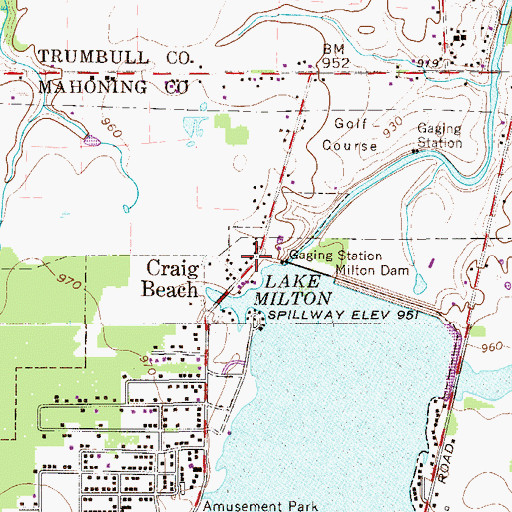 Topographic Map of Craig Beach Police Department, OH