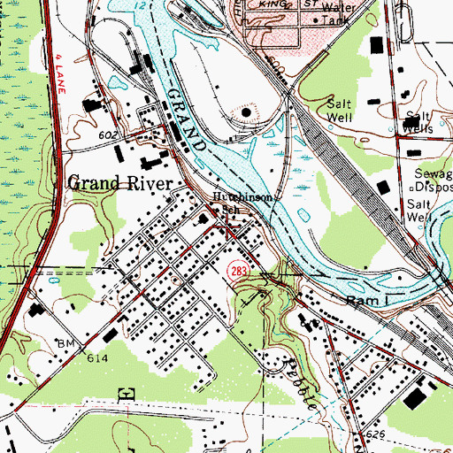 Topographic Map of Grand River Police Department, OH
