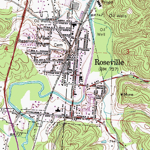 Topographic Map of Roseville Police Department, OH