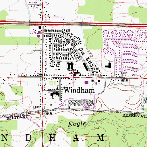 Topographic Map of Windham Police Department, OH