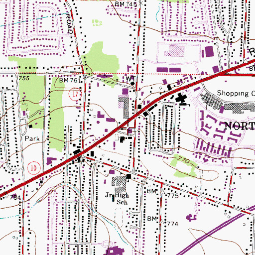 Topographic Map of North Olmsted City Police Department, OH