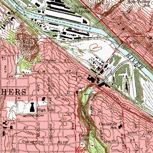 Topographic Map of Struthers Police Department, OH