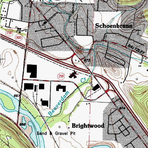 Topographic Map of Tuscarawas County Sheriff's Office, OH