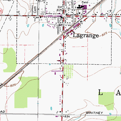 Topographic Map of LaGrange Police Department, OH