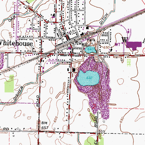 Topographic Map of Whitehouse Police Department, OH
