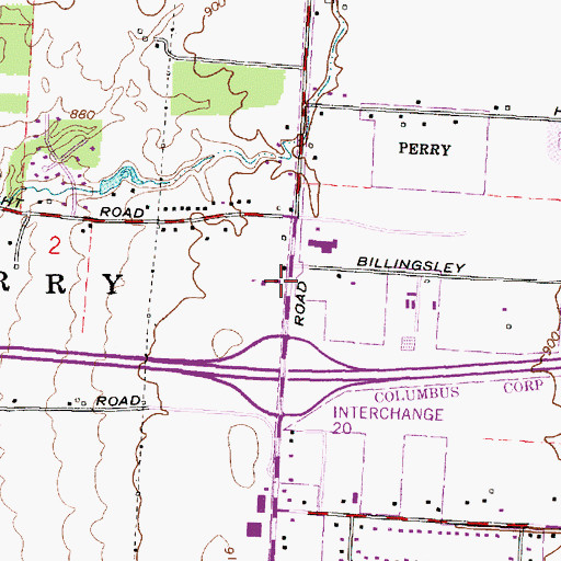 Topographic Map of Perry Township Police Department, OH
