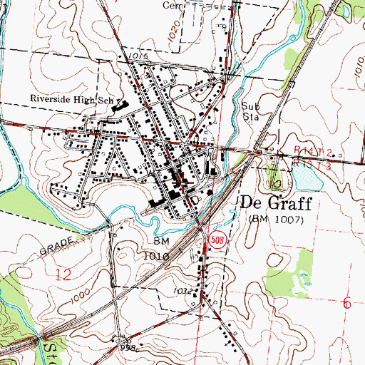 Topographic Map of DeGraff Police Department, OH