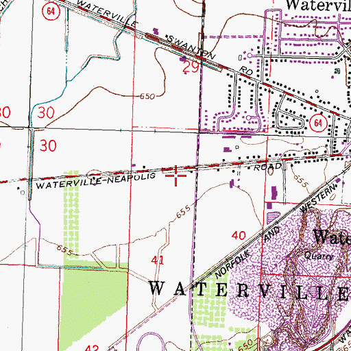 Topographic Map of Waterville Township Police Department, OH