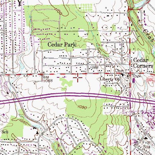 Topographic Map of Liberty Township Police Department, OH