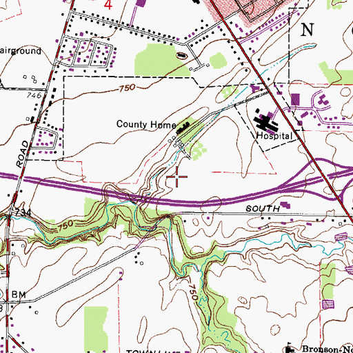 Topographic Map of Huron County Sheriff's Office, OH