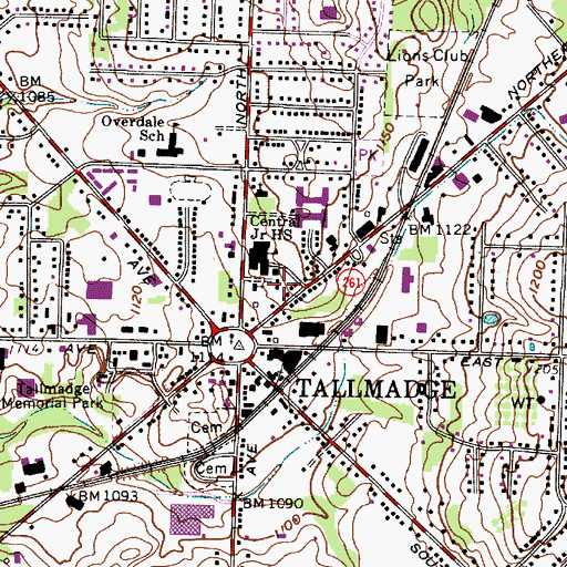 Topographic Map of Tallmadge Police Department, OH