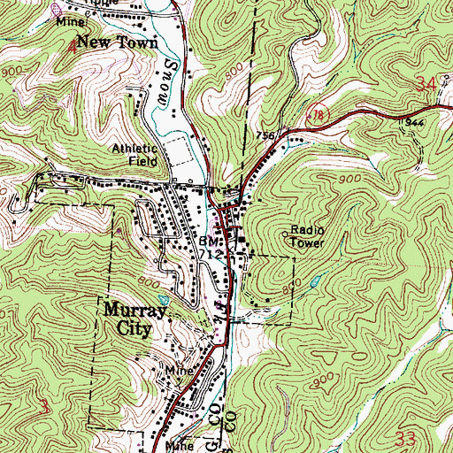 Topographic Map of Murray City Police Department, OH