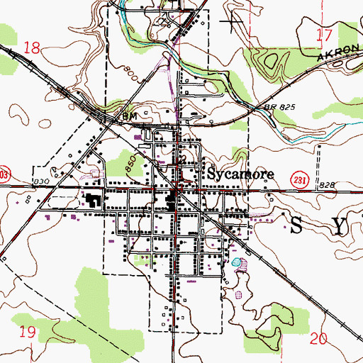 Topographic Map of Sycamore Village Police Department, OH