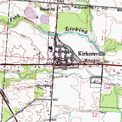 Topographic Map of Kirkersville Police Department, OH