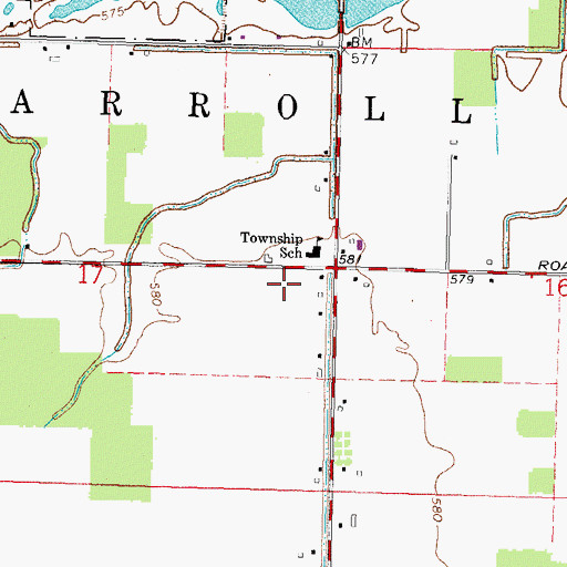 Topographic Map of Carroll Township Police, OH