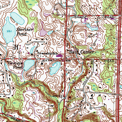 Topographic Map of Bath Police Department, OH