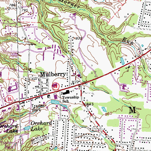 Topographic Map of Miami Township Police Department, OH