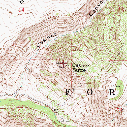 Topographic Map of Casner Butte, AZ