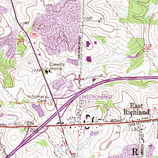 Topographic Map of Belmont County Sheriff's Office, OH