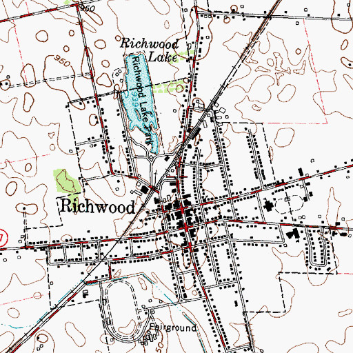 Topographic Map of Village of Richwood Police Department, OH