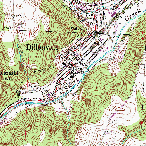 Topographic Map of Dillonvale Police Department, OH