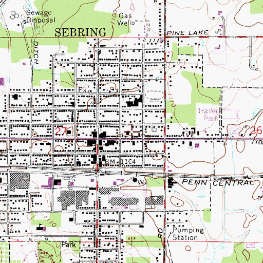 Topographic Map of Sebring Police Department, OH