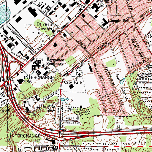 Topographic Map of Wickliffe Police Department, OH