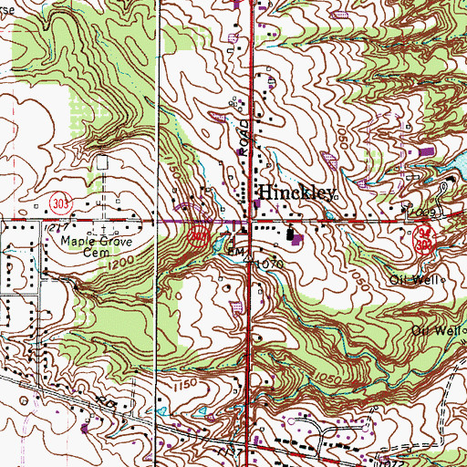 Topographic Map of Hinckley Township Police Department, OH