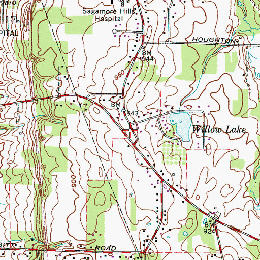 Topographic Map of Sagamore Hills Police Department, OH