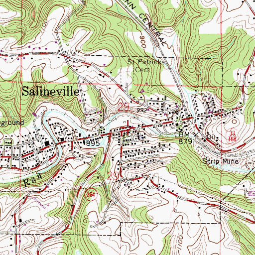 Topographic Map of Salineville Police Department, OH