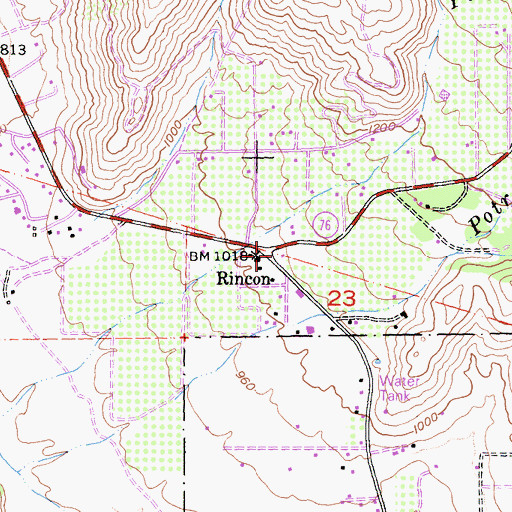 Topographic Map of Rincon, CA