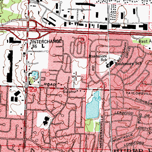 Topographic Map of Huber Heights Police Department, OH
